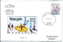 1990 New Zealand Phonecard in Postal Cover